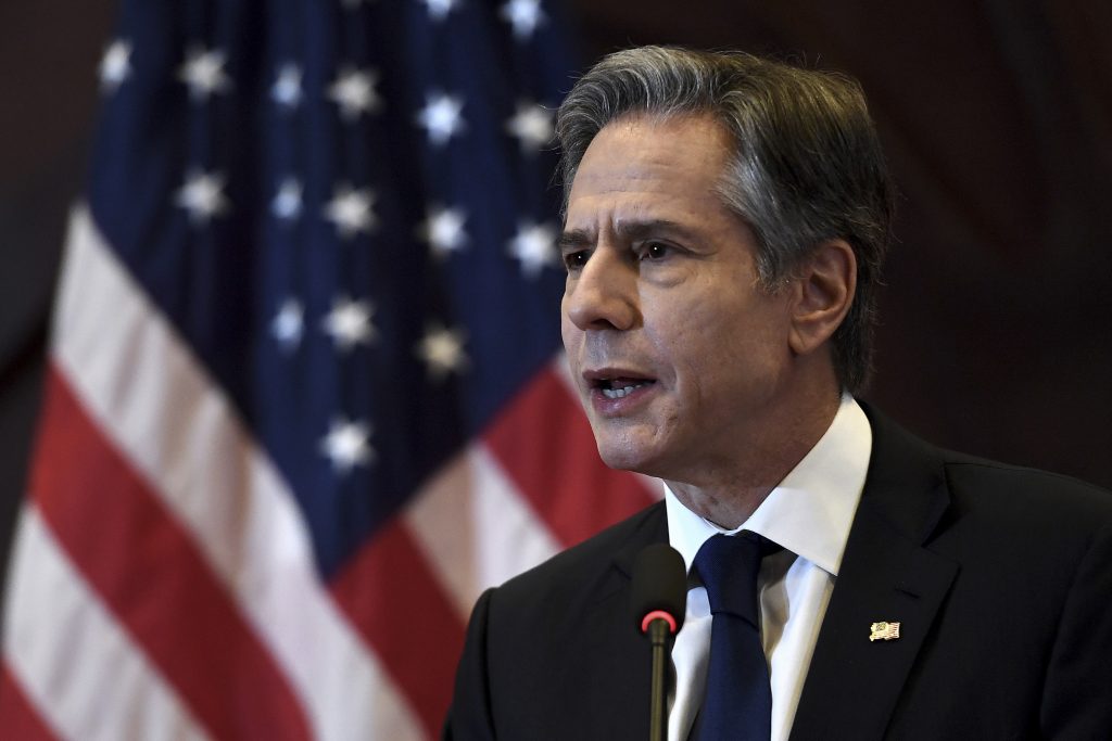 U.S. Secretary of State Antony Blinken delivers remarks on the Biden administration's Indo-Pacific strategy at the Universitas Indonesia in Jakarta, Indonesia, Dec. 14, 2021. (File Photo/ AP)