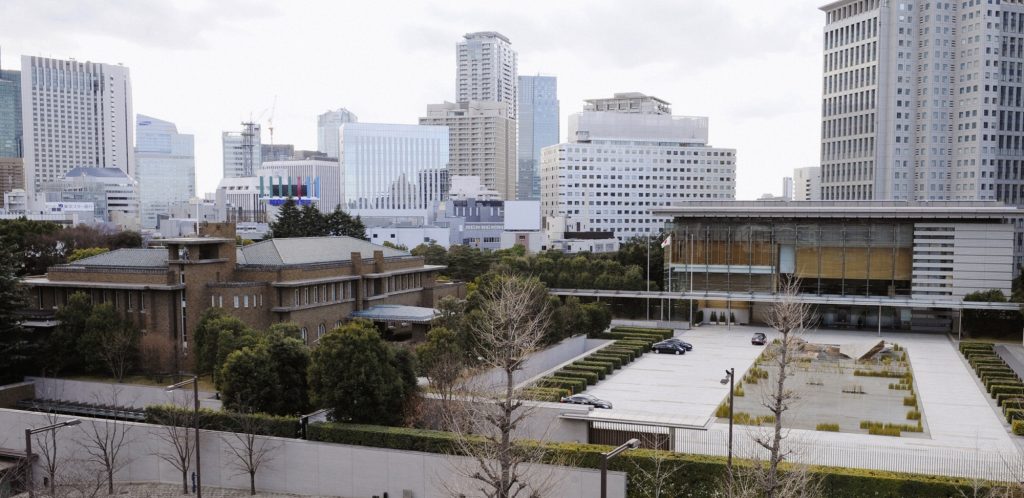 The Japanese prime minister’s official residence. (File photo/Kyodo via AP)