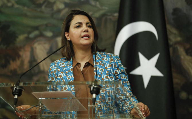 Libyan Foreign Minister Najla Mangoush Friday criticized a system of deterring migrants from reaching European shores that she argued fails to address the problem’s root and has so far only served the interest of EU states. (AP)