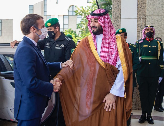 Saudi Crown Prince Mohammed bin Salman received French President Emmanuel Macron. (SPA)