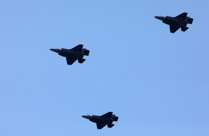 Israeli Air Force F-35 fighter jets fly over the Mediterranean Sea. (REUTERS file photo)