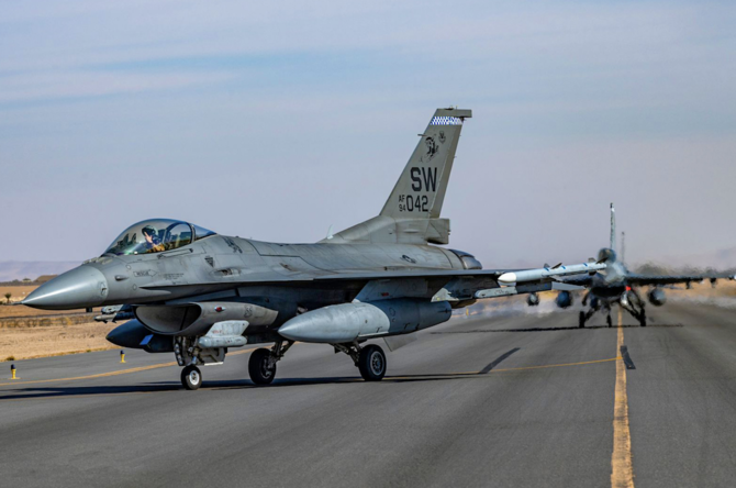 The live-fire ACE exercise was launched at King Faisal Air Base in the Northern Sector and King Fahd Air Base in the Western Sector. (SPA)