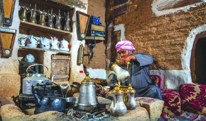 Drinking Arabic coffee is a common social habit and an integral part of Saudi culture, symbolizes generosity and hospitality. (Supplied)
