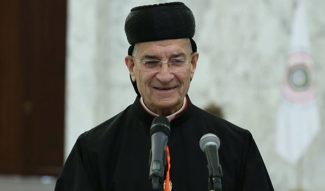 Maronite Patriarch Bechara Boutros Al-Rai speaks at the presidential palace in Baabda. (Reuters/File)