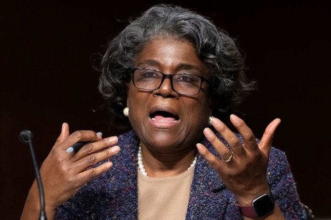Linda Thomas-Greenfield told the UN Security Council the Houthis continue to ignore repeated calls by the international community to end its offensive in Marib. (Reuters/File Photo)