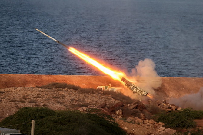 A missile is launched during a joint exercise in the southwest of Iran. (File/Reuters)