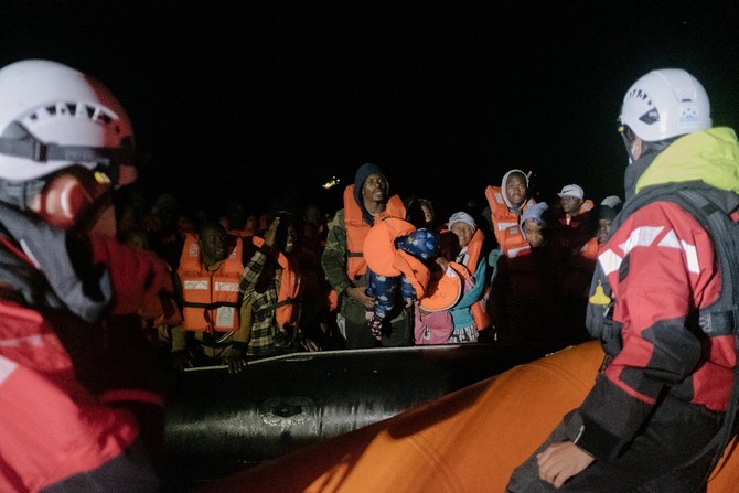 Sea Watch said that its ship, Sea-Watch 3, helped two inflatables that had run into trouble in the early hours of Christmas Day. (@seawatch_intl)