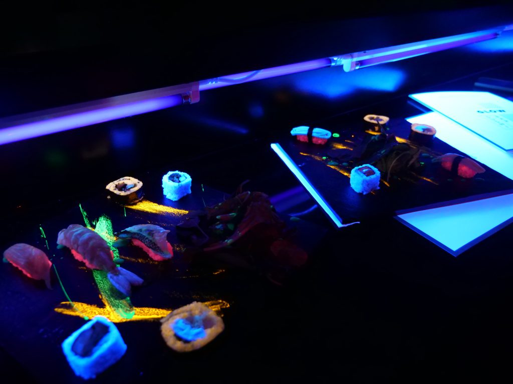 The world’s first glow in the dark sushi bar. 