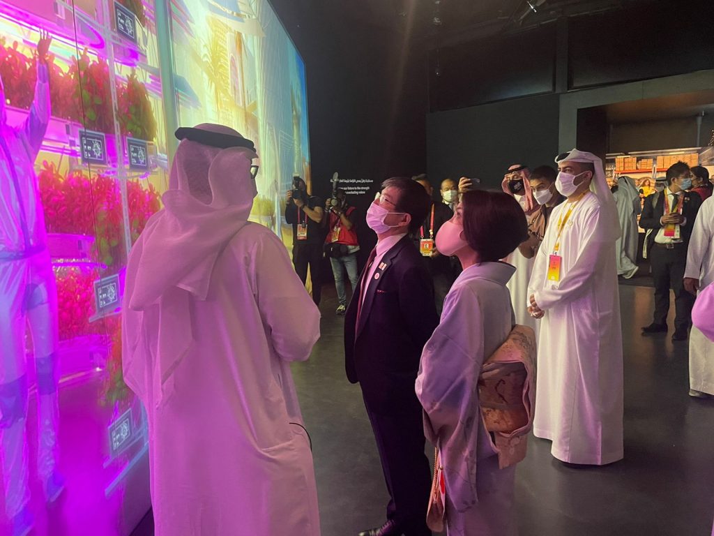 Ambassador Isomata visited the UAE Pavilion on Japan Day at Dubai Expo 2020. (ANJ Photo)