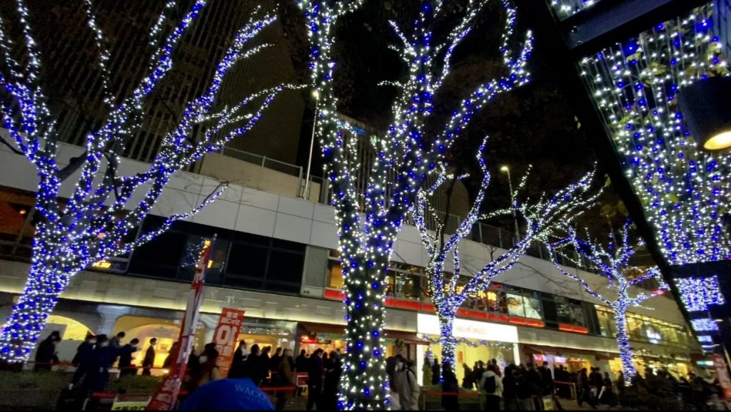 Christmas decorations lit up throughout the streets of Japan as a form of hope and commercial attraction. (ANJP)