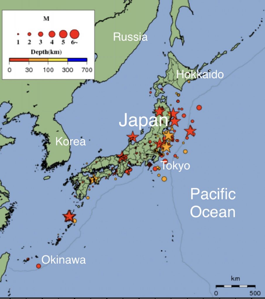 On Saturday and Sunday more than 100 quakes hit the area around the islands of Tokara in southwest Japan off the coast of its southern island Kyushu. (Japan’s Meteorological Agency)