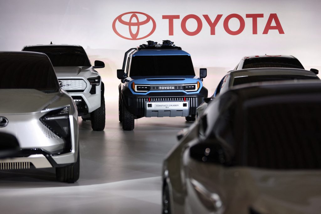 The Toyota Motor Corp. unit also said that it will electrify all new vehicles in Japan, including turning them into hybrid vehicles, by 2030. (AFP)