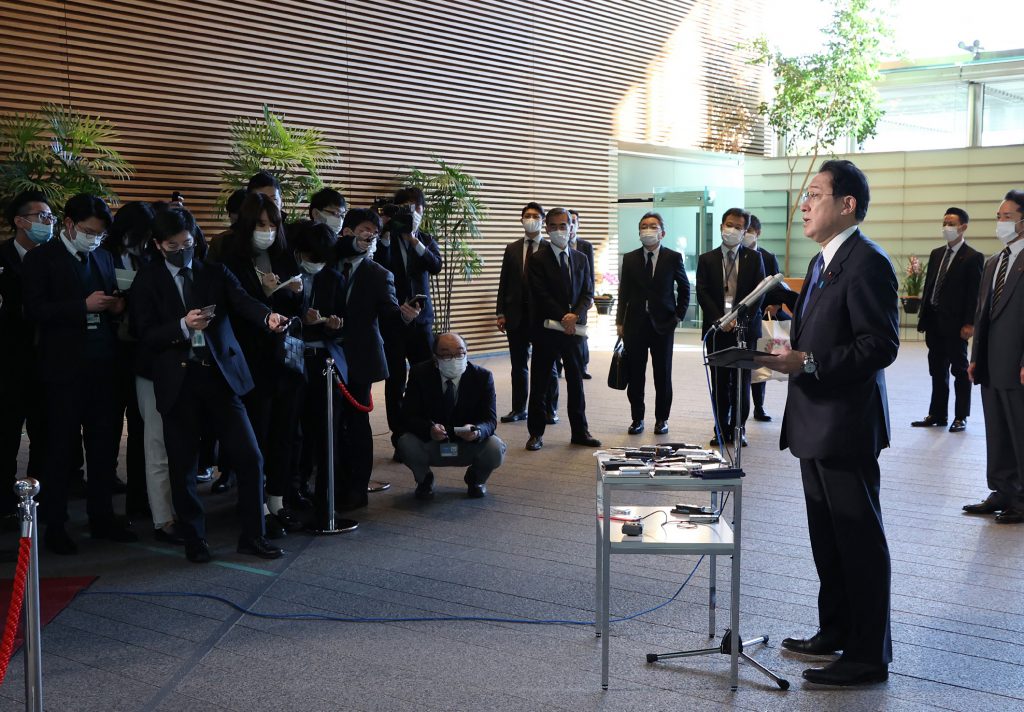 Kishida instructed government workers to make full efforts to collect and analyze related information and share it with people in Japan swiftly. (AFP)