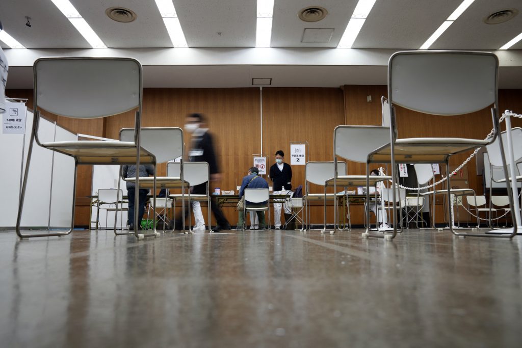 The SDF plans to set up a venue in the western city of Osaka on Feb. 7, and up to 3,120 people are expected to be inoculated at the two sites per day until the end of July. (AFP)