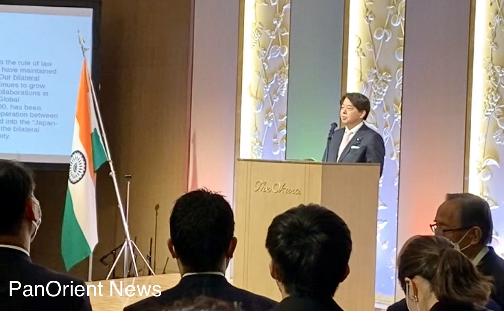 Japan’s foreign minister Hayashi speaks at the function. (ANJ)