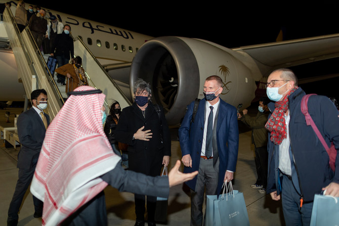 The inaugural SAUDIA direct flight from Paris touched down in AlUla on Thursday night. (Supplied)