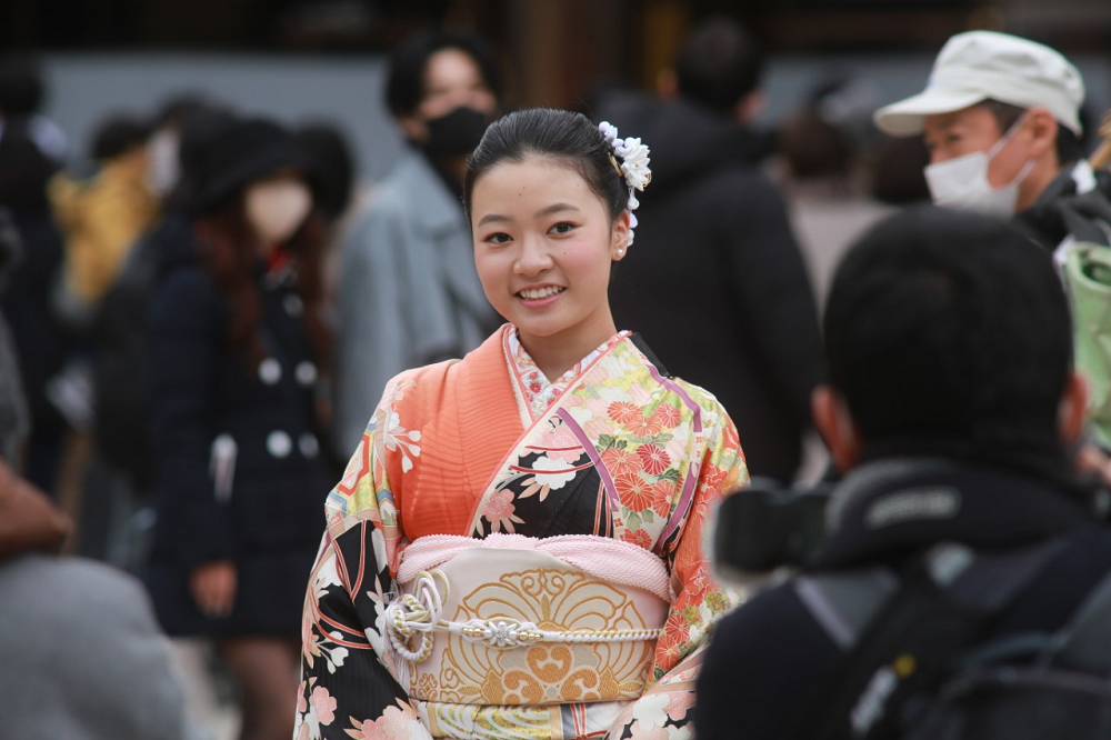 Young women wore shimmering kimonos. (ANJ/ Pierre Boutier)