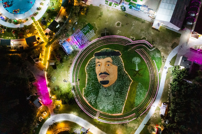 This year’s festival is marked with floral art portraying King Salman, which spans more than 80 meters. The event is being held from Jan. 5 to Jan. 15. (Supplied)