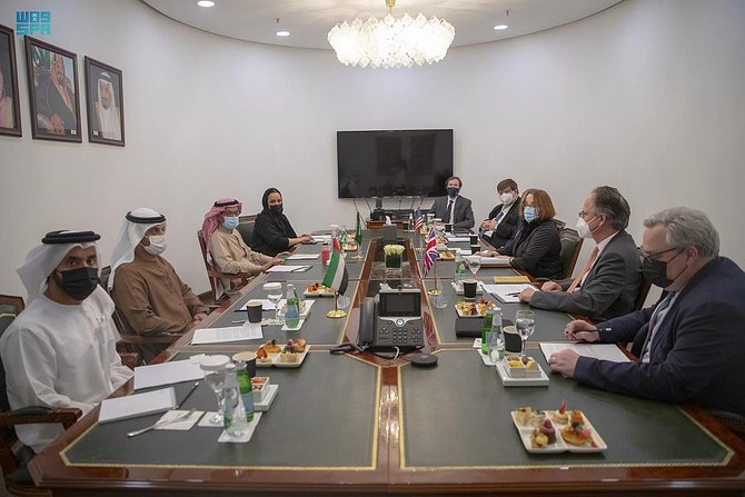 Representatives of the Sudan quartet, from Saudi Arabia, the UAE, Britain and the US, held a meeting at the Kingdom’s Ministry of Foreign Affairs in Riyadh. (SPA)