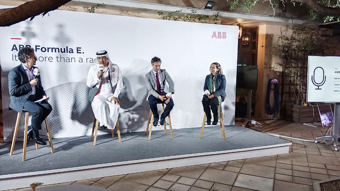 Panelists discuss climate and sustainability perspectives at the Swedish ambassador’s residence in Riyadh. (Supplied)