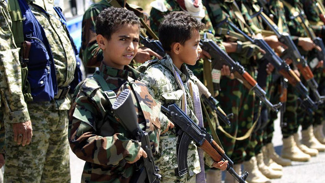 Children recruited by the Iran-backed Houthis to fight have died in battle, according to a UN report. (AFP file photo)