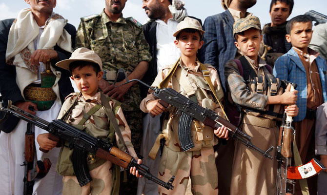 Children recruited by the Iran-backed Houthis to fight have died in battle, according to a UN report. (AFP file photo)