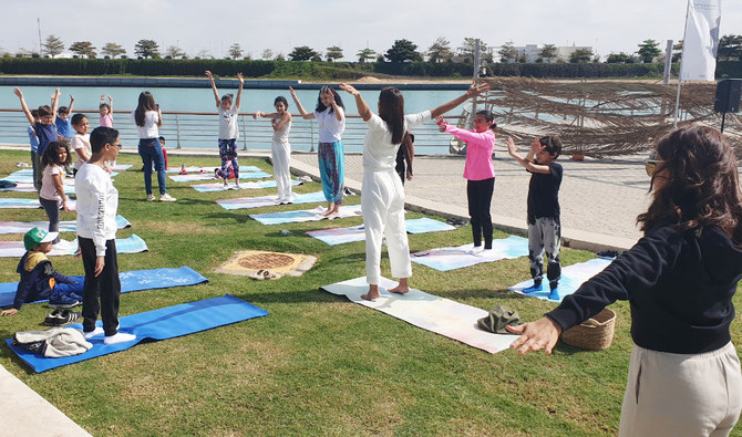 The event was organized by the Saudi Yoga Committee, with the participation of people aged between 10 and 60 delving into a variety of activities, yoga styles, and the art of mindfulness. (Supplied)