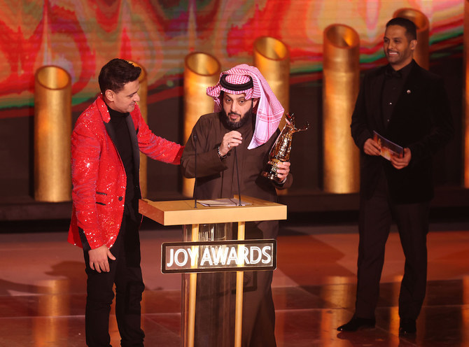 The Bakr Al-Sheddi Theater in Riyadh rolled out the purple carpet on Thursday, welcoming some of the biggest names in entertainment to the second annual Joy Awards. (Supplied)