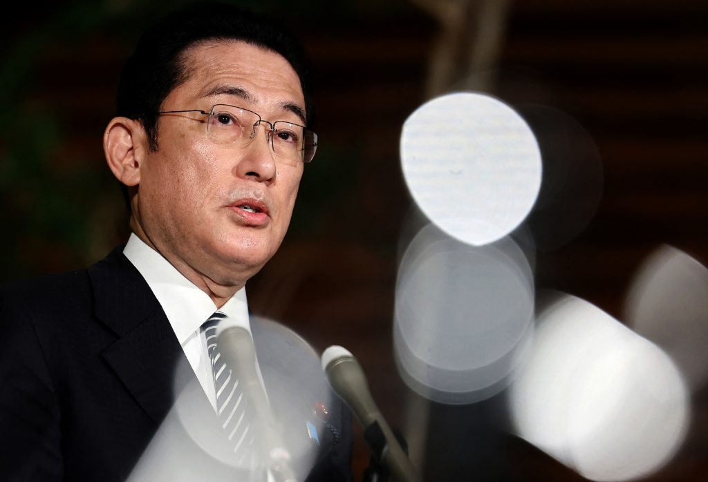 Kishida urges diplomatic solution to issues over Ukraine. (AFP)