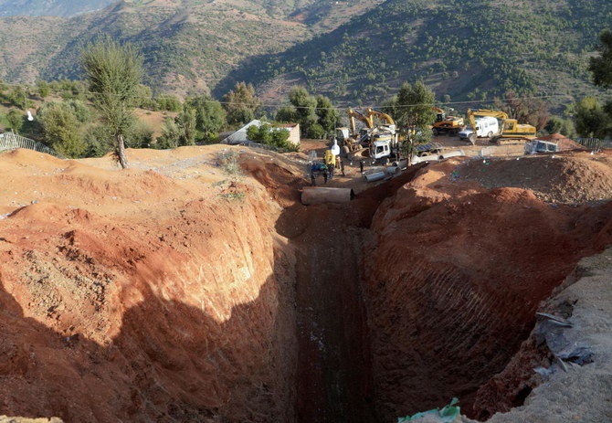 A view of the site where rescuers retrieved yesterday the body of 5-year-old child, Rayan Awram, near Chefchaouen, Morocco February 6, 2022. (Reuters)