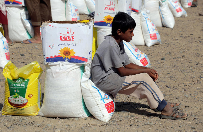 The UN’s 2021 Humanitarian Response Plan received only 58 percent of the requested funds from donors, UN data shows. (File/AFP)