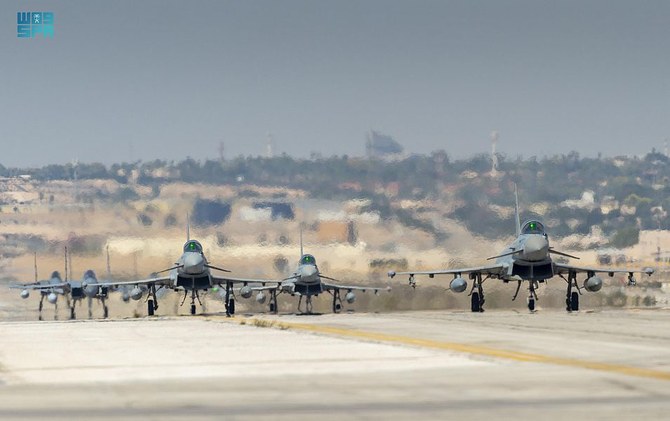 Air forces from a number of countries participate in the exercise at the Air War Center in Saudi Arabia’s Eastern Sector. (SPA)
