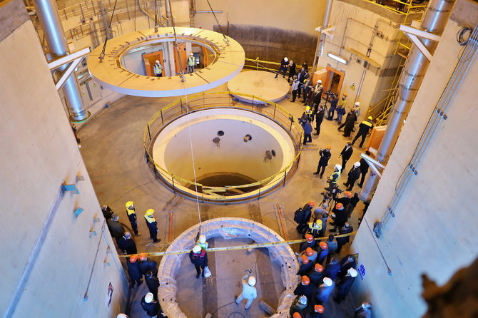 Iran's Atomic Energy Organisation on December 23, 2019 shows the the nuclear water reactor of Arak, south of capital Tehran, during a visit by the head of the organisation Ali Akbar Salehi. (AFP file photo)