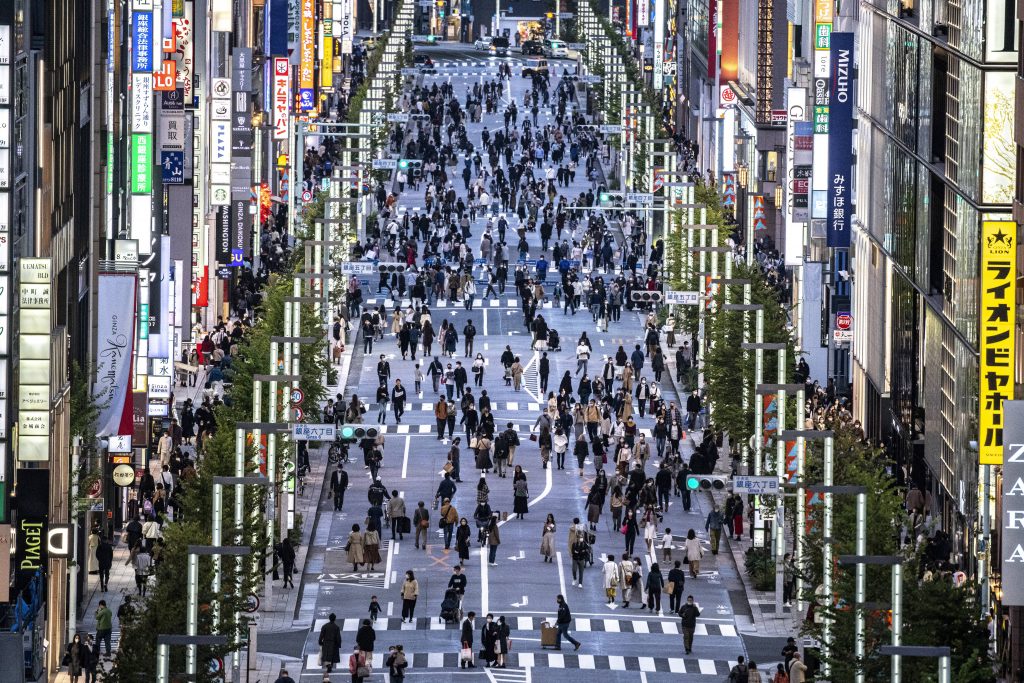 Japan confirmed a total of 63,703 cases of novel coronavirus infection Sunday, down by about 7,700 from a week before. (AFP)