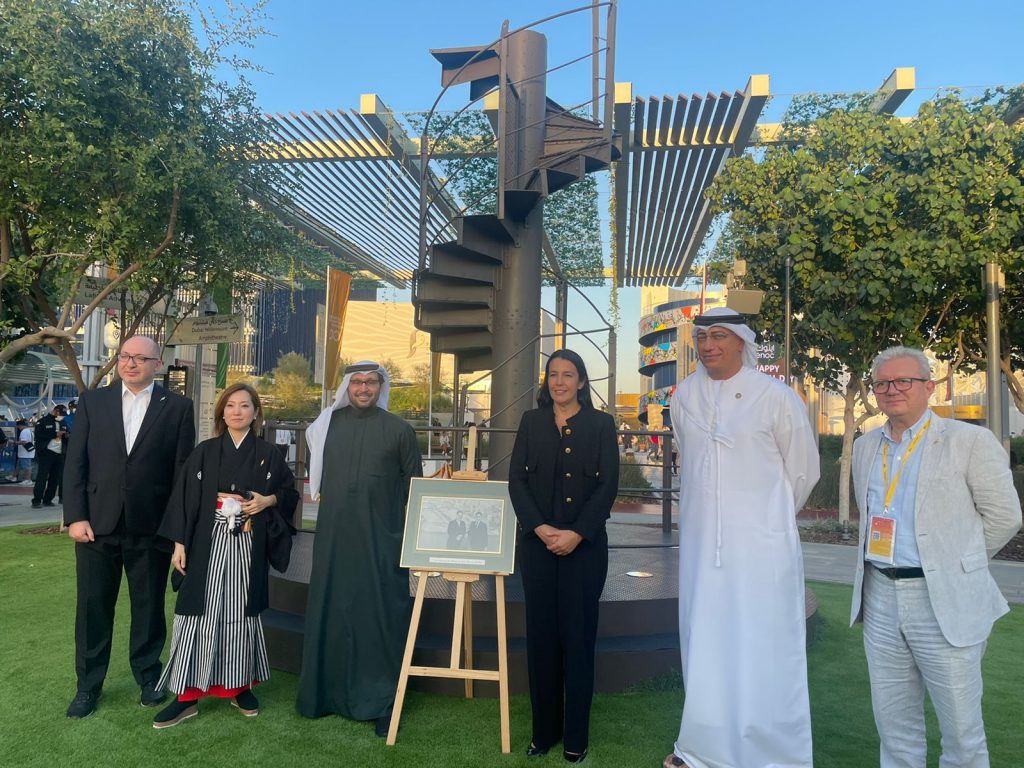 The staircase will be on display near the Japan Pavilion until Expo 2020 Dubai officially ends on March 31. (ANJ Photo)