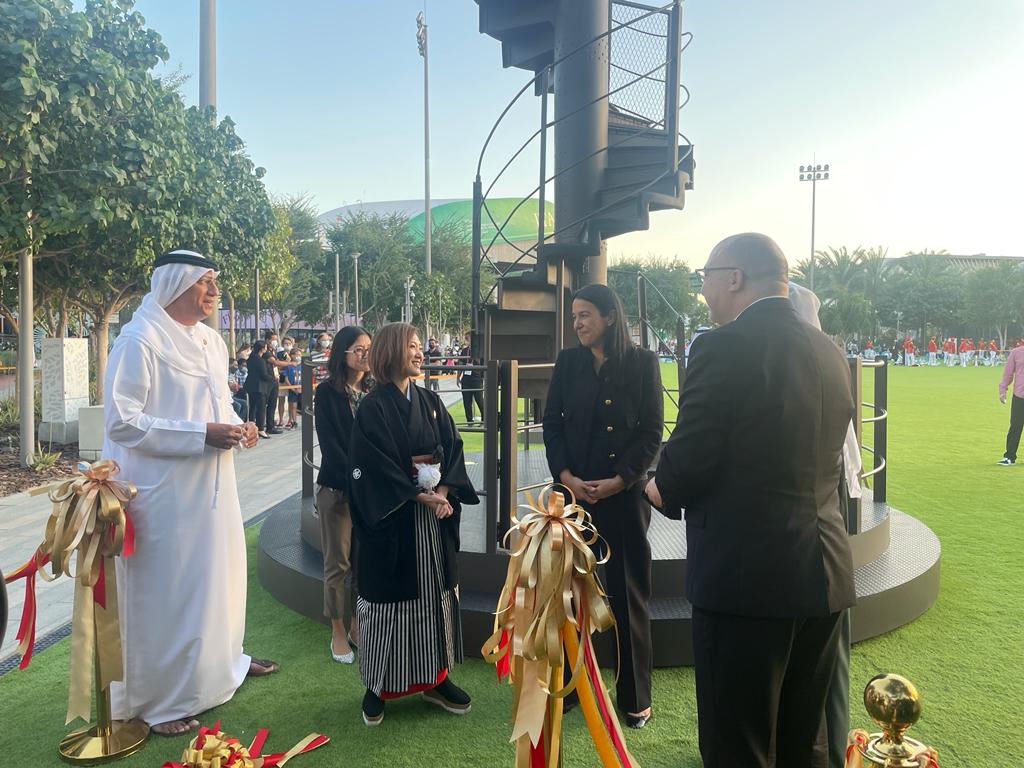 The staircase will be on display near the Japan Pavilion until Expo 2020 Dubai officially ends on March 31. (ANJ Photo)