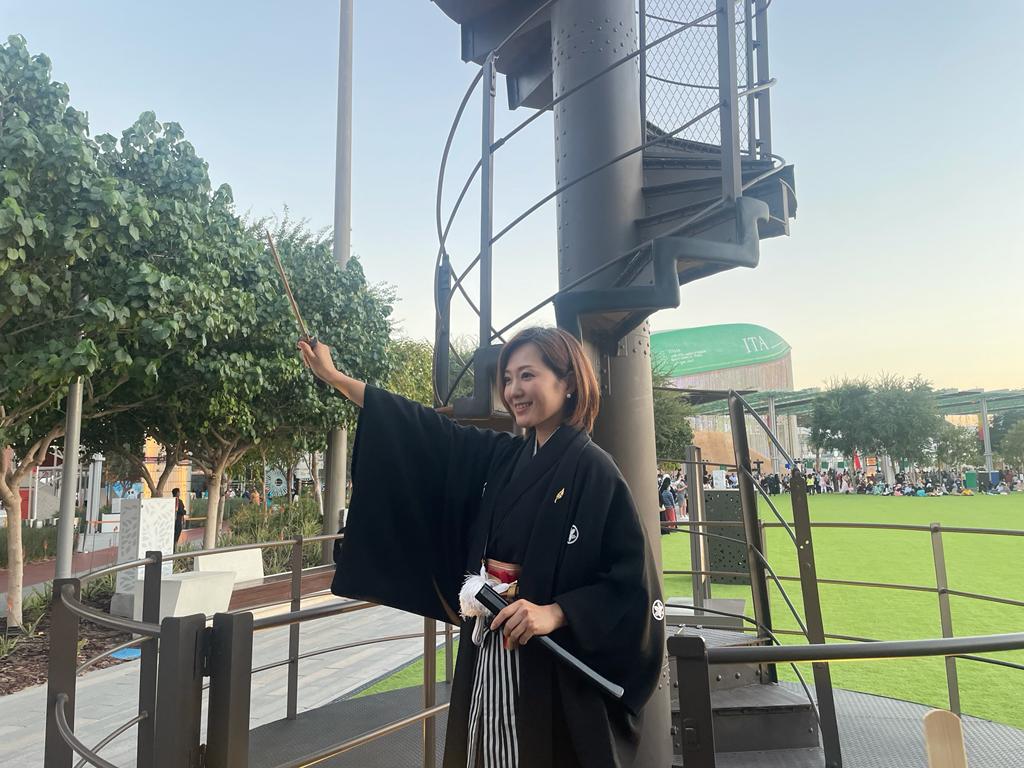 The staircase will be on display near the Japan Pavilion until Expo 2020 Dubai officially ends on March 31. (ANJ Photo)