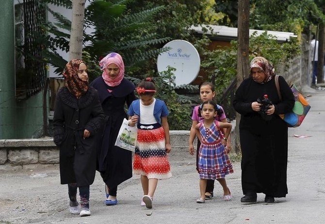 Syrian refugees walk along a street in Ankara, Turkey, Sept. 29, 2015. (Reuters)