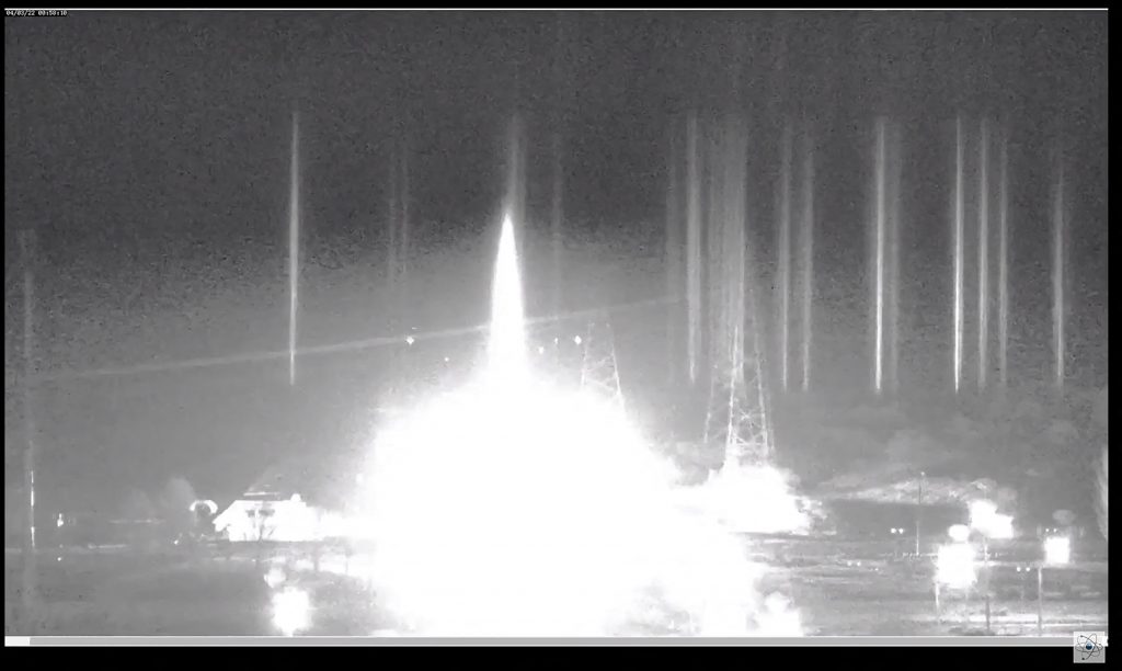 An image grab from footage obtained from a livestream from the Zaporizhzhia Nuclear Authority on March 4, 2022 shows multiple blasts at key a Ukrainian nuclear plant in Zaporizhzhia from Russian shelling. (AFP)