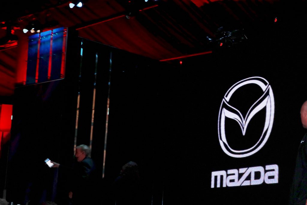 Mazda branding is seen during the 2020 Film Independent Spirit Awards on February 08, 2020 in Santa Monica, California (AFP)