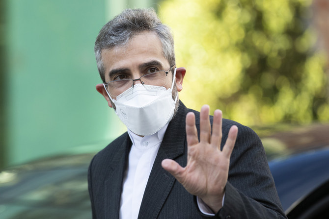 Iran’s chief nuclear negotiator Ali Bagheri Kani arrives at the Palais Coburg, a site where closed-door nuclear talks take place in Vienna, Austria, Feb. 8, 2022. (AP Photo)