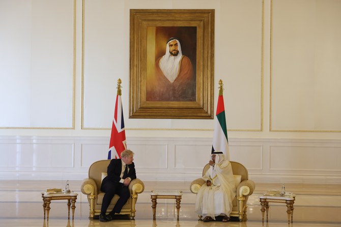 Boris Johnson, the Prime Minister of Britain, arrives in the UAE. (Twitter/@BorisJohnson)