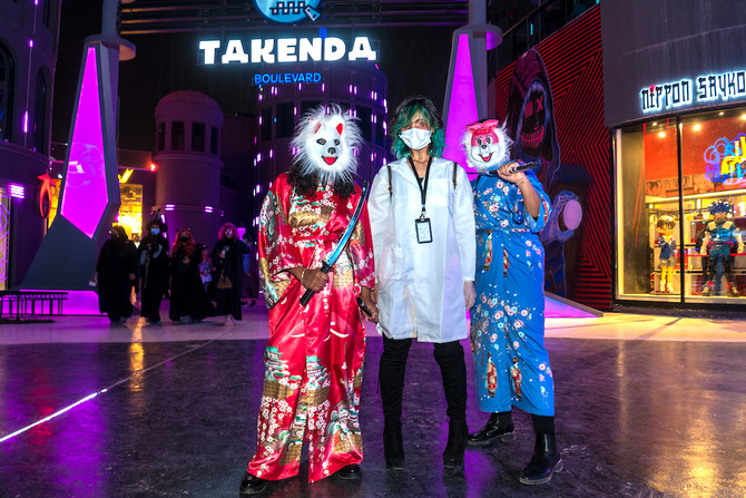 The costume party at Boulevard Riyadh City is part of the venue’s Winter Wonderland program running from March 17 to 18. (Huda Bashatah/AN)