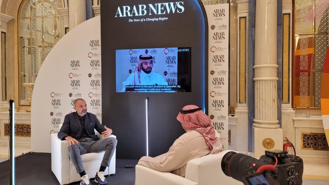 GM President and Managing Director Luay Al-Shurafa, left, said the company is exploring growth opportunities at the Global Entrepreneurship Congress. (AN photo)