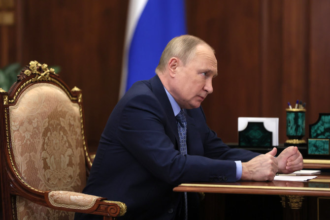 Russian President Vladimir Putin was being “misinformed” by his advisers about the progress of his disastrous invasion of Ukraine, says British spy official. (Mikhail Klimentyev, Sputnik, Kremlin Pool Photo via AP)