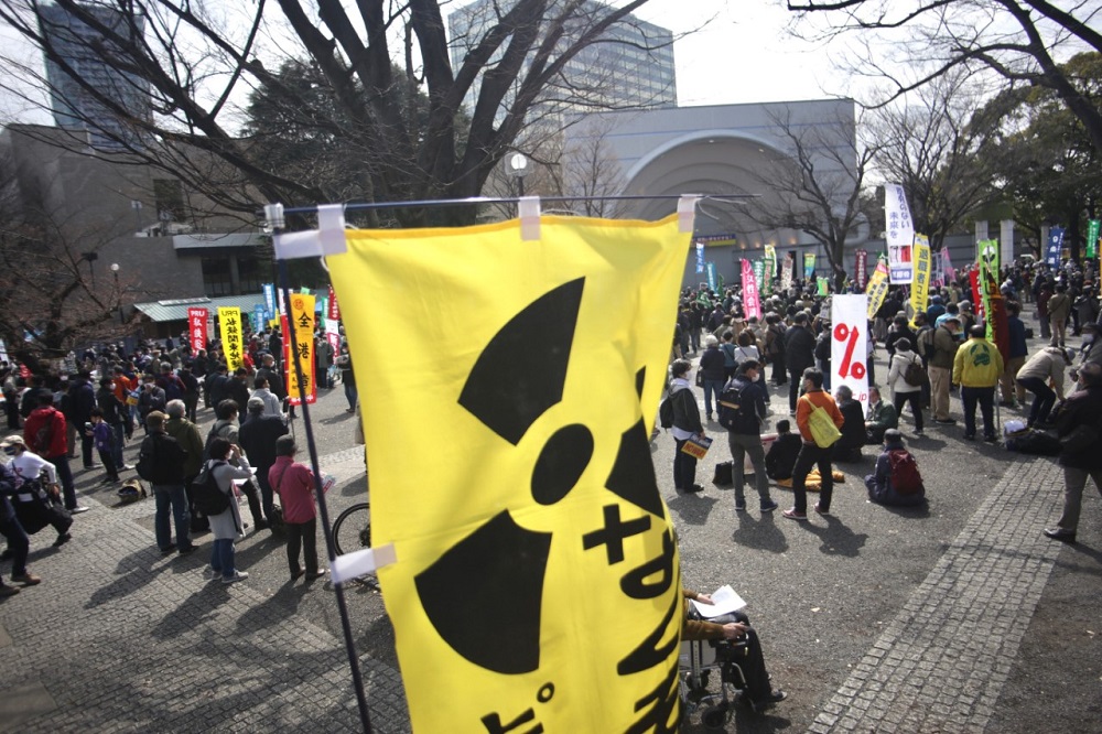 Thousands of demonstrators, mostly from Japanese anti-nuclear and peace movements, took to the streets in central Tokyo to protest the war in Ukraine. (ANJ/ Pierre Boutier)
