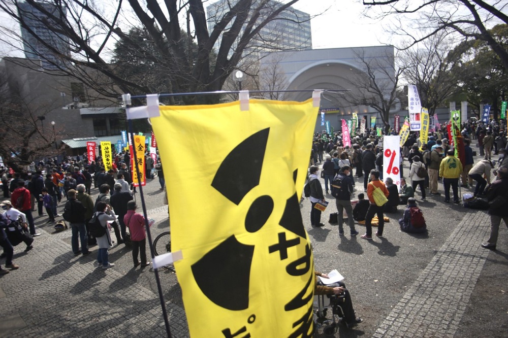 Thousands of demonstrators, mostly from Japanese anti-nuclear and peace movements, took to the streets in central Tokyo to protest the war in Ukraine. (ANJ/ Pierre Boutier) 