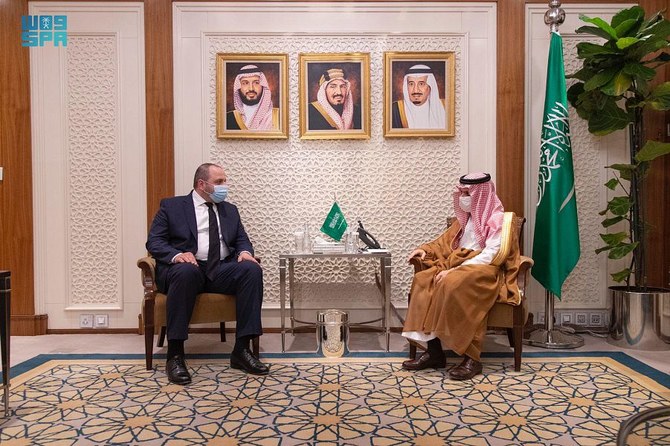 Saudi Foreign Minister Prince Faisal bin Farhan meets with the Special Envoy of the Ukrainian President Bektum Rostam in Riyadh. (SPA)