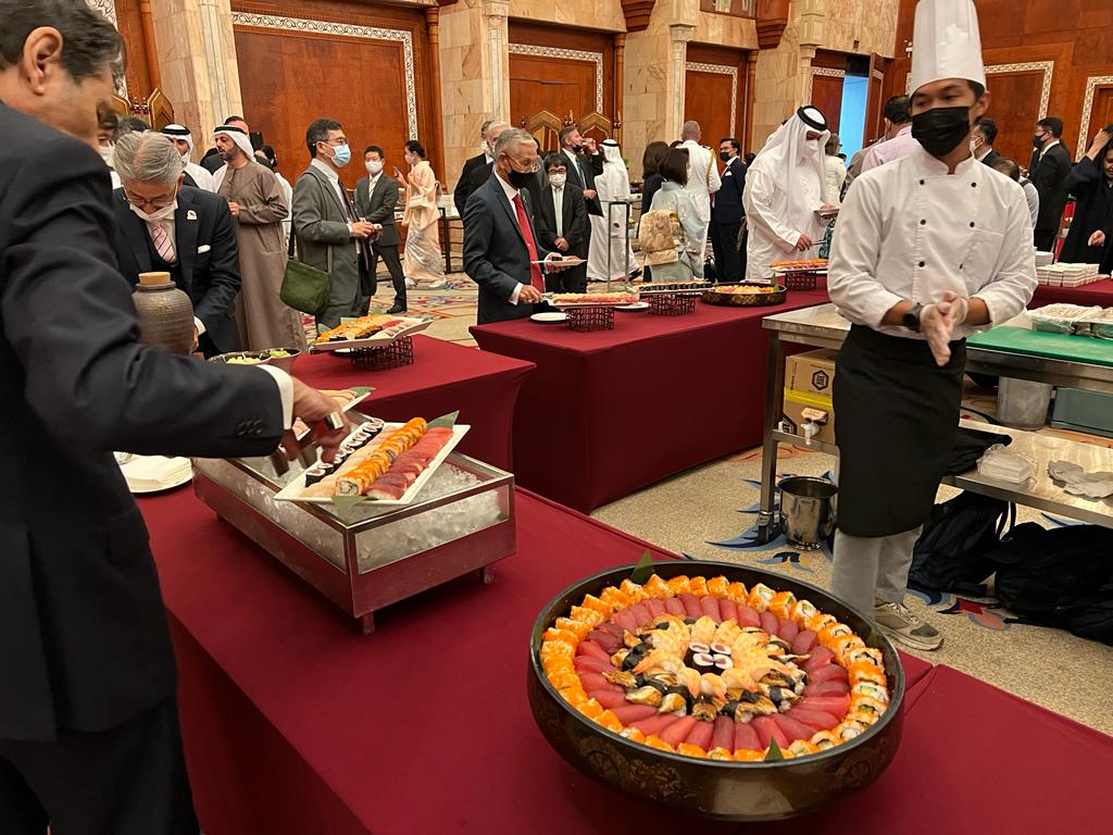 Japan’s Ambassador to the UAE Akio ISOMATA hosted a reception in honor of Emperor Naruhito's 62nd birthday on March 23, 2022. (ANJ)