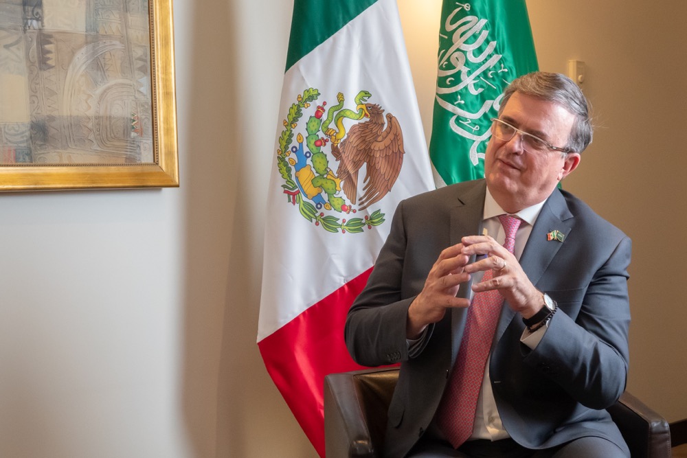 Marcelo Ebrard, Mexico’s foreign affairs secretary. (AN photo/Huda Bashatah)